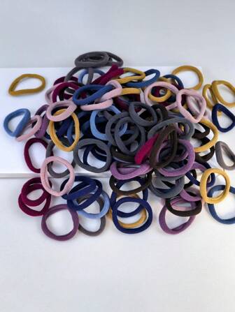 50/100pcs Women's Versatile Multi-Color High Elasticity Lossless Hair Tie, Fashionable And Versatile, Elegant And Unique, Simple And Minimalist Design Hair Tie, Suitable For Daily Wear, Leisure, Parties, Commuting, Vacation, Face Washing, Makeup, Hairstyle Design Random Color, Ponytail Holders, Hair Elastics, Hair Rubber Bands, Hair Rope