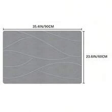 石纹浴室地垫，硅胶材质，防滑吸水，适用于浴室、地板，石纹浴室地垫，快干易清洁，灰色、白色浴室地垫/入口地垫，厨房地毯