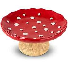 Mushroom Fruit Bowl For Kitchen Counter 10 Inch Fruit Holder Large Fruitage Bowl Red Banana Basket For Kitchen Fruit Holder - 1 - Xem 2