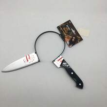 1 件万圣节道具血腥切肉刀头带、恐怖派对僵尸角色扮演堵嘴锯头箍、逼真斧头 - 彩色 - 查看 12