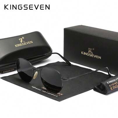  Gafas de montura metálica clásica de la marca KINGSEVEN, unisex, gafas para conducir, elegantes gafas para damas