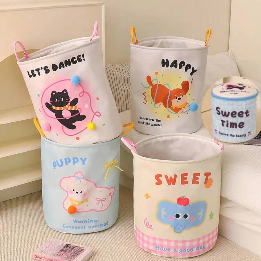 Children's Laundry Basket, Adorable Animal-Shaped Foldable Dirty Clothes Hamper, Nursery Storage Basket, Toy Box Organizer For Boys And Girls, Bedroom/Bathroom Gift Basket - Dirty Clothes Basket - View 1