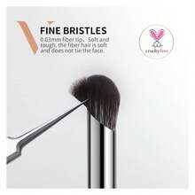 Concealer Brush Under Eye,DUcare Angled Small Nose Contour BrushConcealer Makeup BrushFoundation Brightening Slanted Brush For Dark Circles Puffiness Puffy Face Eyebrow Eyes Black - 彩色 - 查看 2