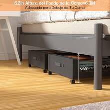 Organizador de Almacenamiento para Cama, 2pcs Contenedores de Almacenamiento Debajo de La Cama con Ruedas, Zapatera Bajo Cama para Ropa, Mantas, Juguetes, Zapatos y Libros - Negro1 - Ver 6