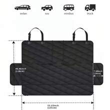 Dog Car Seat Cover Waterproof, Non-Slip, Scratch-Proof & Easy-To-Clean Protector For 60/40 Split Bench Seats In Cars & SUVs, Black, Standard - 135cm Width - Multicolor - View 10