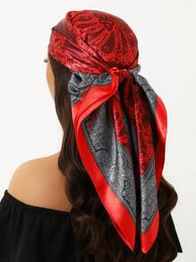 1pc 35.4 Inch Square Scarf, Fashion Printed 90cm Scarf Shawl Neckerchief Luxury Silk Feeling For Women, All Season