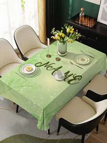 1 块定制矩形花卉桌布，添加您自己的文字，个性化桌布，防油且可擦拭，快速提升客厅氛围，营造舒适的家居氛围，适合婚礼、派对、餐厅、户外、野餐、所有季节和节假日