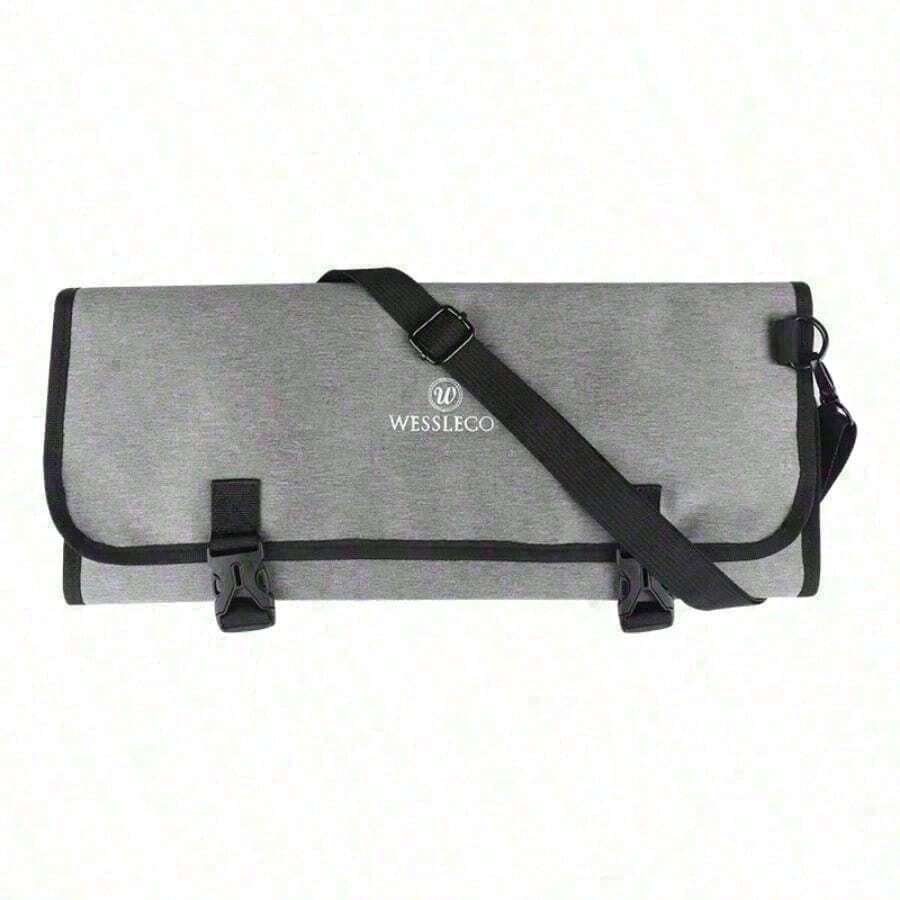 16 Pockets Chef Knife Bag Portable Kitchen Slicing Japanese Santoku Cleaver Knife Roll Bag Outdoor Carry Case Storage Pocket - Grey - View 1