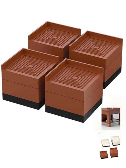 Furniture Risers, Bed/Sofa/Desk/Table/Chair Leg/Fridge Lifts To 1.5, 3 In, Square Adjustable Risers Blocks For Extenders, Heavy Duty Supports Up To 1300 Lbs, 3 In-Brown-Square,Christmas Decoration,Room Decor,Christmas,Christmas Decorations For Home,New Year