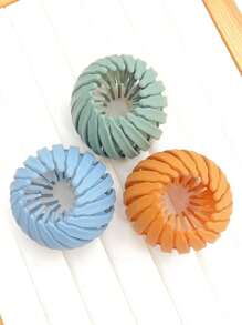 2/3 件极简发饰：甜甜圈发髻制作器、发爪夹、纯色简易马尾辫夹、女士松垮发夹、马尾辫夹、发圈、发绳、发球