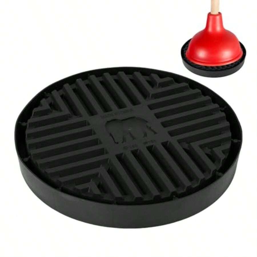Plunger Tray 7.09 Inch Plunger Mat Round Toilet Plunger Holder Only Plunger Air Drying Mat Catches Drips Plunger Storage Caddy For Bathroom Accessories - as pic - View 1