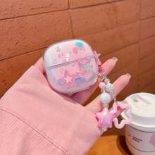 Colorful Star Transparent Shell Case For Redmi Buds 6play/6Pro/5pro, Air3SE/Air2SE/3Pro/Buds3/6Lite Headphones Protective Cover, Air3 SE Bluetooth Earphone Case, Redmi Buds 6/7s/SE Earphone Protective Case, Redmi Buds 5/6s/Buds 4Pro/3Pro/Buds3/4 Shockproof Soft Shell With Creative Pendant