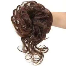 1 chiếc búi tóc xoăn rối, búi tóc giả bằng sợi tổng hợp chịu nhiệt cao, kiểu dáng xõa tự nhiên dành cho phụ nữ, phụ kiện tóc cô dâu, dây buộc tóc đuôi ngựa, phụ kiện đội đầu, dây chun buộc tóc. - Nhiều màu - Xem 12