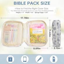 Quilted Bible Cover Case For Women - Elegant Cotton Bible Bag With Handle, Soft Bible Tote Bag For Church, Study, Carring Case Church Bag Christian Gifts For Women Bible Cover Case Large Bible Cover Case For Girls Bible Study Supplies Accessories - Deep Green Checked - View 7