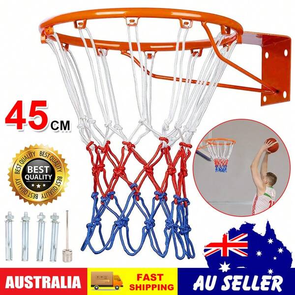 45CM Centra Basketball Hoop Ring Goal Net Wall Mounted Hanging Rim Dunk Shooting 45CM Basketball Hoop Ring Net Wall Mounted Outdoor Hanging Rim Dunk Shooting