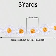 2 Meter 25mm orange Gänseblümchen Blumen Dekorative Spitze Bestickter Borte DIY Handgemachte Patchwork Borte Nähzubehör Bastelbedarf