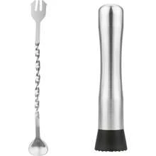 Tifanso Muddler For Cocktails, 10&#34; Muddler And Long Handle Bar Cocktail Mixing Spoon, Stainless Steel Stirrer, Bar Accessories Tools For Mojitos Fruit Drinks