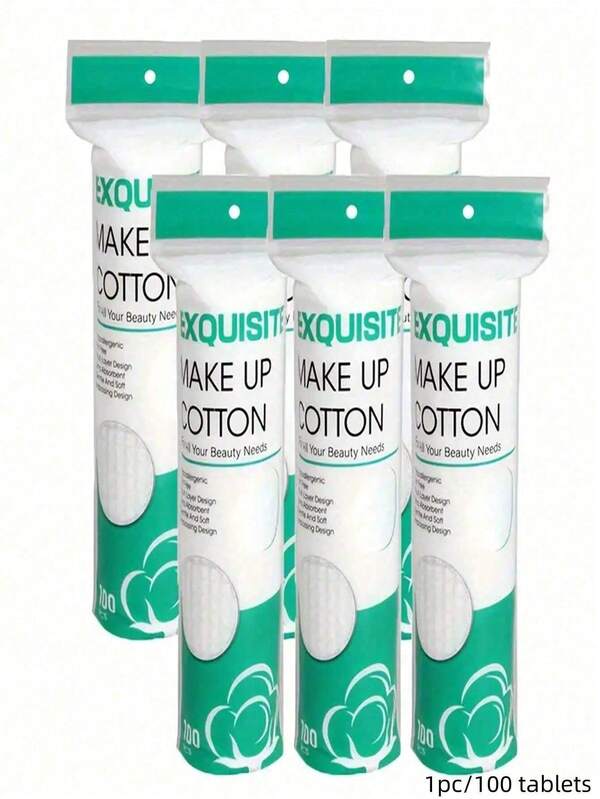 100pcs/Pack Soft Thickened Round Makeup Remover Pads, Triple Layer, Gentle On Skin, No Lint, Suitable For Face, Eyes, Nail Polish Removal, Travel & Daily Use, Great For Gifting (Random Packaging) Face Clean,Facial Brush,Bag,Organizer,Storage, Cleaning, Bathroom, Wipes, Tissue