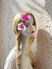 2个波西米亚复古花朵发夹，女士发饰，热带夏威夷花朵发夹，豹纹设计发夹，优雅简约时尚小发夹，女士发饰，学生用品，动物纹，女士度假装扮，头部配饰，发夹 - 彩色 - 查看 6