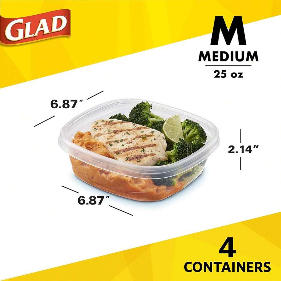 GladWare Design Series Food Storage Containers 9 Oz, 5 Ct | Small Snack Containers For Snacks & Small Meals, Food Storage From | Plastic Food Containers With Lids, Plastic Food Storage,8303421 - 紅木色 - 查看 1