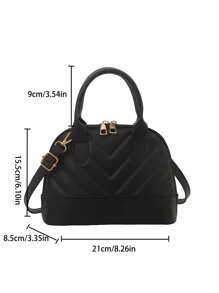 1 buc. Geantă de umăr retro simplă din PU cu închidere cu fermoar matlasată, cu flori brodată la modă, geantă de mână casual nouă în carouri, cu capacitate mare, geantă crossbody perfectă pentru uz zilnic de la femei, cumpărături, întâlniri