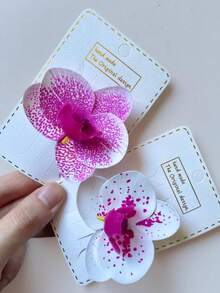 2个波西米亚复古花朵发夹，女士发饰，热带夏威夷花朵发夹，豹纹设计发夹，优雅简约时尚小发夹，女士发饰，学生用品，动物纹，女士度假装扮，头部配饰，发夹 - 彩色 - 查看 9