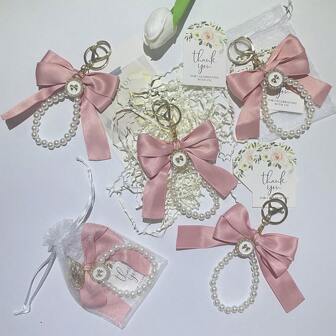 Juego de 18/12/3 piezas de llaveros con lazo elegante, adecuado para teléfonos móviles, bolsos, llaves, coches, colgantes de auriculares, perfecto para distribuir suministros para fiestas festivas, regalar a familiares y amigos, deseos de boda, cumpleaños y otros eventos festivos importantes