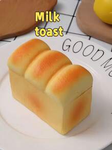 1个慢回弹软萌玩具，带揉捏音乐，回弹缓慢，可爱造型，柔软舒适，逼真食物造型，面包蛋糕，带有专属面包香味 - 彩色 - 查看 9