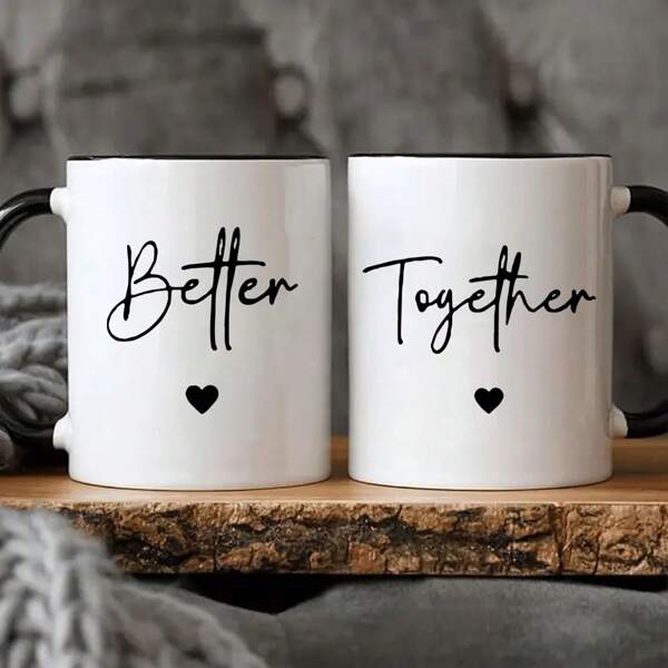 A Pair Of Ceramic Couple Coffee Cup Sets, Better Together Mugs Set,Mr And Mrs Mugs, Couple Coffee Mug Set,His And Hers,Engagement Present,Wedding Gift,Valentines Day Gift
