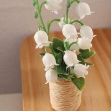 1pc 1:12 Scale Miniature Model Potted Hyacinth Plant, Dollhouse Decor, BJD Accessory, Christmas Decoration, Golden & Silver Poinsettia, Christmas Gift