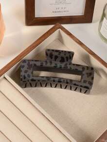 1/6 件时尚简约豹纹，心形和花朵设计大号防滑发夹，强力固定发夹，适合稀疏和浓密的头发，女士发饰 - 彩色 - 查看 14