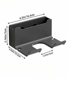 1 pièce Étagère de rangement murale en plastique de 16 cm pour salle de bain, support sans perçage pour sèche-cheveux, organisateur multifonction pour sèche-cheveux, peigne, cosmétiques et pinceaux de maquillage, étagère de salle de bain à grande capacité, support mural pour sèche-cheveux avec crochet, étagère de rangement de salle de bain sans perçage, organisateur d'outils de coiffure, décoration pratique de salle de bain, accessoires de salle de bain - Multicolore - Voir 3