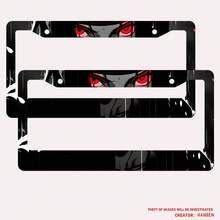 2PC Black Red Anime Eyes 2-Hole License Plate Frame Aluminum Material 6x12 Inches With Screw Set Cartoon Interesting Car Decoration Standard US License Plate Size - 12x6 Inch - View 8