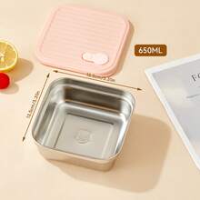 1pc 600/650/700ml Multifunctional 304 Stainless Steel Bento Lunch Box, Portable Leak Proof Lunch Containers With Lid, Fruit Salad Food Storage Container, Refrigeration & Dishwasher Allowable, Fresh-Keeping Box, Suitable For Student And Adult Use In Home, School, Dorm, Office, Outdoor Camping, Picnic, Travel, Back To School