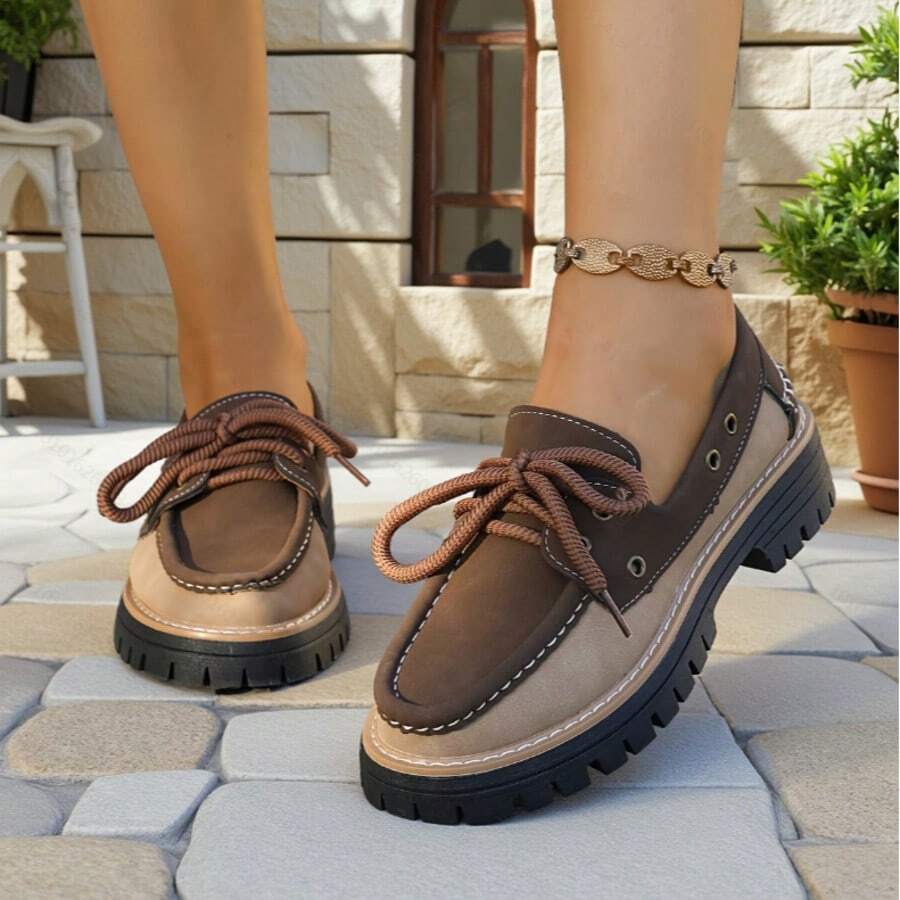 Mocasines casuales para mujer, estilo bohemio gótico, suela blanda deslizante, livianos y cómodos zapatos casuales, cordones de estilo clásico de punta redonda, elegantes, uso interior y exterior, adecuados para todas las estaciones