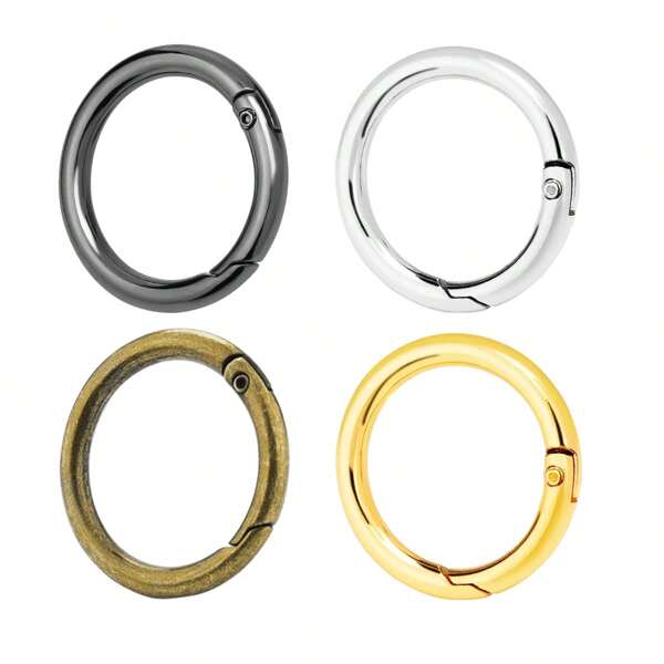 10 Pack Trigger Spring O Rings, Metal Round Clip Snap Hook, Spring Keyring Buckles For Replacement Purse Strap Keychain Rings Hardware DIY Crafts Making
