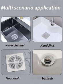 Universal Disposable Shower Drain Cover Hair Catcher Shower Drain Net Sticker, Suitable For Human And Pet Hair , Bathroom, Laundry, Bathtub, Kitchen, Sink, Back To School