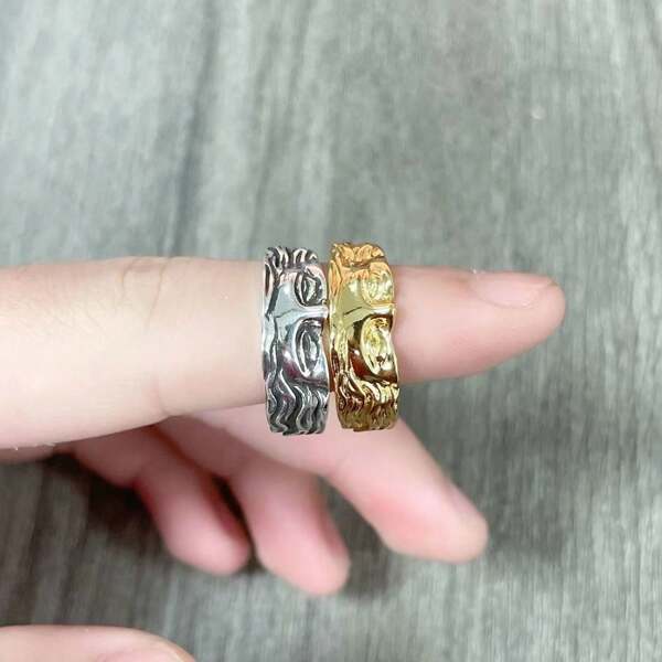 1pc A Half Face Ring, Retro Sculpture And Fashion Ring, Suitable For Commemorative Gifts, Holidays Gifts For Friends