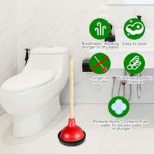 Plunger Tray 7.09 Inch Plunger Mat Round Toilet Plunger Holder Only Plunger Air Drying Mat Catches Drips Plunger Storage Caddy For Bathroom Accessories - as pic - View 5