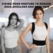 ComfortFit Posture Corrector For Men & Women - Adjustable, Breathable Orthopedic Brace - Seamless Upper Back, Spine, Neck & Shoulder Support - Ideal For Daily Wear, Clavicle Stabilization - Promotes Healthy Posture, Prevents Slouching - Black - View 3