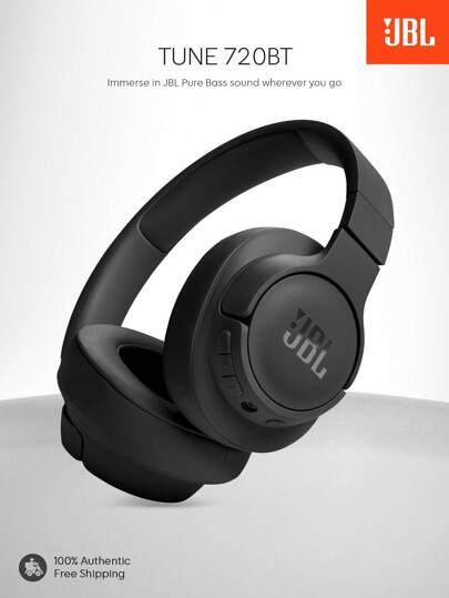 JBL Auriculares inalámbricos Tune 720BT con sonido JBL Pure Bass, Bluetooth 5.3, hasta 76 horas de duración de batería, carga rápida, diseño ligero, cómodo y plegable para PC, portátil, música y juegos