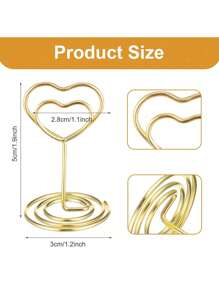 20pcs Mini Table Number Holders, Place Card Holder, Table Card Holders, Table Number Stands, Heart Shaped Table Sign Picture Photo Holder Menu Memo Clips For Valentine's Day Table Decor ,Graduations,Mother'Day Decorations