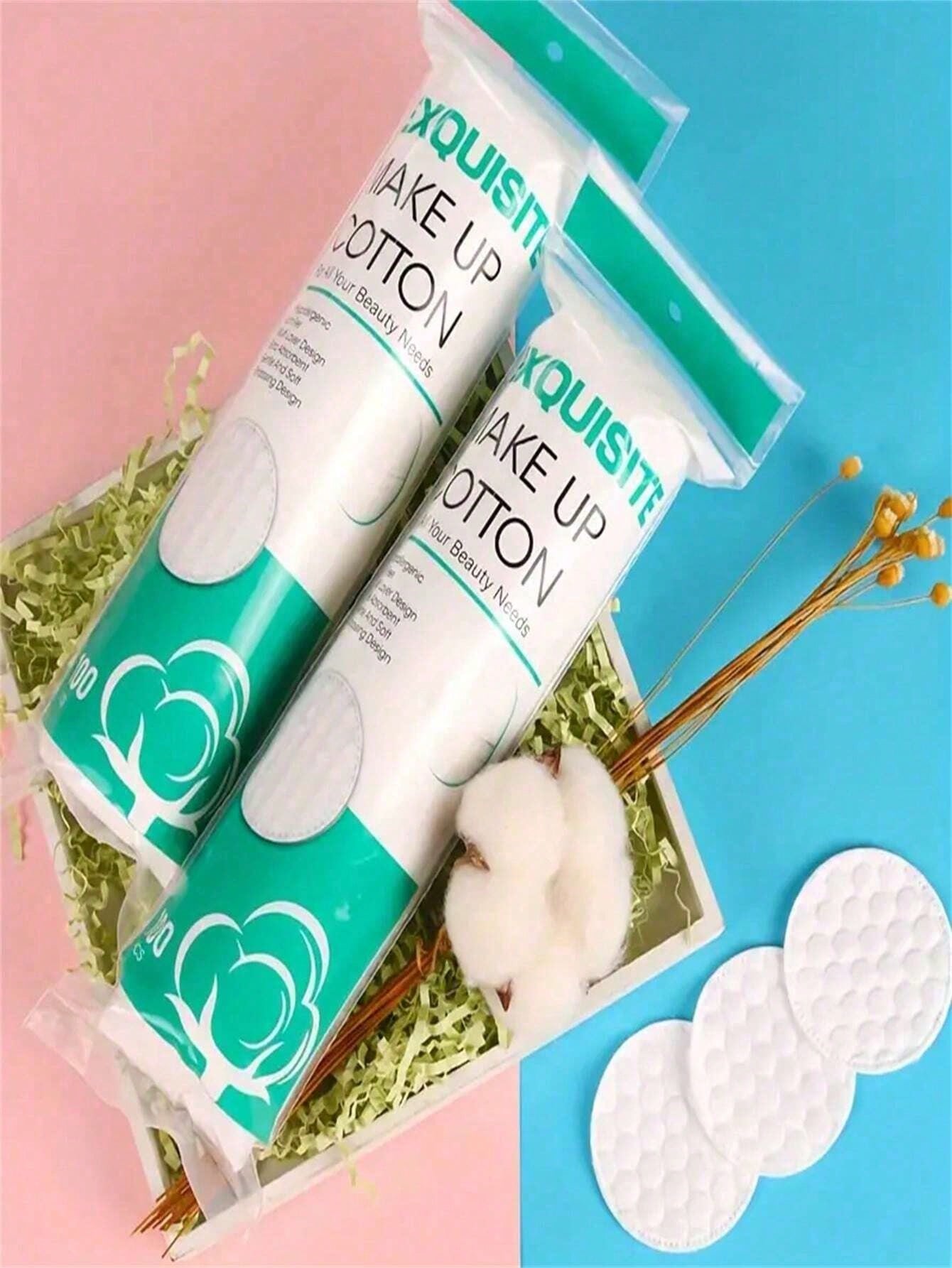 وسادات إزالة مكياج 100 قطعة مستديرة ناعمة ثلاثية ا...