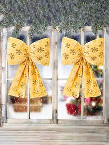 1pc Shining Christmas Embroidered Snowflakes Bow Hanging Ornaments,Colorful Bow With Sequins Design,Green/Red/Golden Color For Choose,Suitable For Shopping Malls, Hotels, Wedding Scene Decoration,Christmas Decor, Home Decor, Christmas Tree Decor,Indoor /Outdoor Decor,Garden Decor,Living Room Decor, Parties Decor, Bow Decor,Bow Party Decor,Christmas Decor Home,Christmas Ornaments For Tree,Patio Decor Christmas Decorations Winter