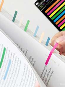 5 套 1500 张超迷你半透明索引贴纸，1 套 300 张多色超薄贴纸便签，自粘标签和记号笔，适用于学生、教师、办公室和家庭、返校用品、万圣节和圣诞节送给朋友的礼物 - 彩色 - 查看 1