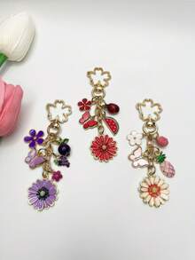 1 móc khóa hoa cúc tím/hồng/đỏ, bướm, lựu, móc khóa kim loại thời trang và lãng mạn, phụ kiện cưới, đồ trang trí chìa khóa xe theo chủ đề hoa, ví, túi xách, mặt dây chuyền ba lô, quà tặng lý tưởng cho sinh nhật, ngày lễ, tiệc tùng cho bạn bè và gia đình - Nhiều màu - Xem 4