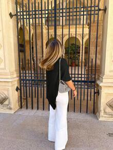 Fashionable & Elegant Loose Knitted Cardigan Shawl, Women, Oversized Fit, Lightweight, Very Chic, Suitable For Spring/Summer Casual, Leisure, Travel, Beach, Versatile Styles