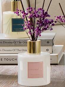 10/20/30/40/50pcs Preserved Flower, Cotton & Reed Diffuser Set, Clean Linen Scented Essential Oil Diffuser With Rattan Sticks For Bathroom Shelf Decoration