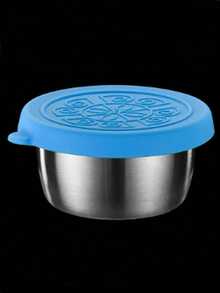 4 包外带沙拉酱容器，1.6 盎司小号不锈钢酱汁杯，带防漏硅胶盖，适用于午餐盒、野餐和旅行 - 彩色 - 查看 14