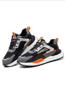 Men's Summer Breathable Steel Toe Work Safety Shoes - Anti-Smash, Anti-Puncture, Comfortable, Anti-Odor, For Construction Sites - Grey - View 9
